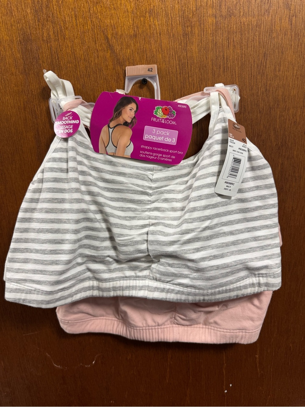 NWT Fruit of the Loom cotton racerback bras